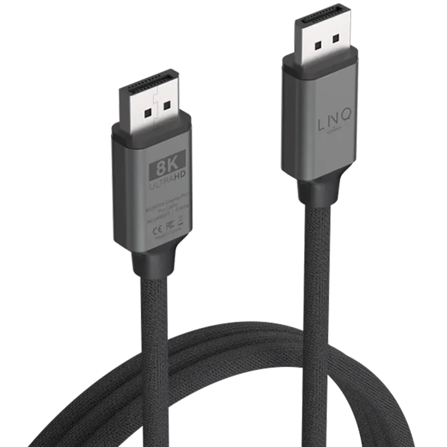 photo - LINQ Кабель DisplayPort , Серый/Чёрный, 2м