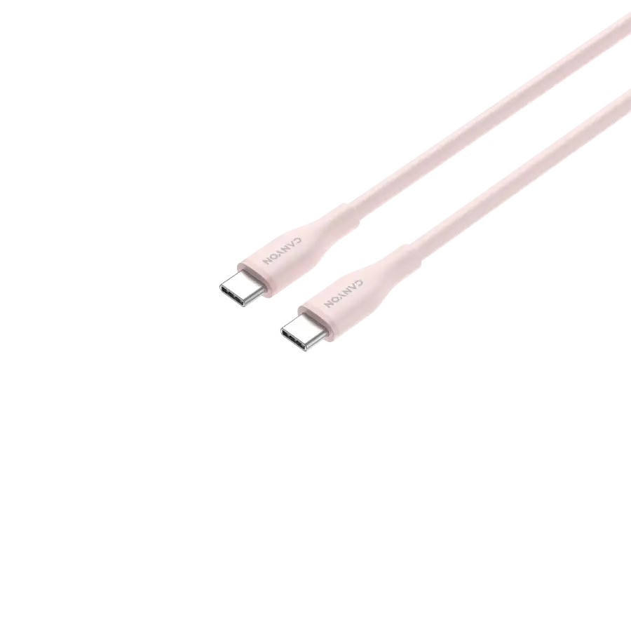Cablu CANYON USB-C la USB-C, 1m, Pink Sand – photo 3