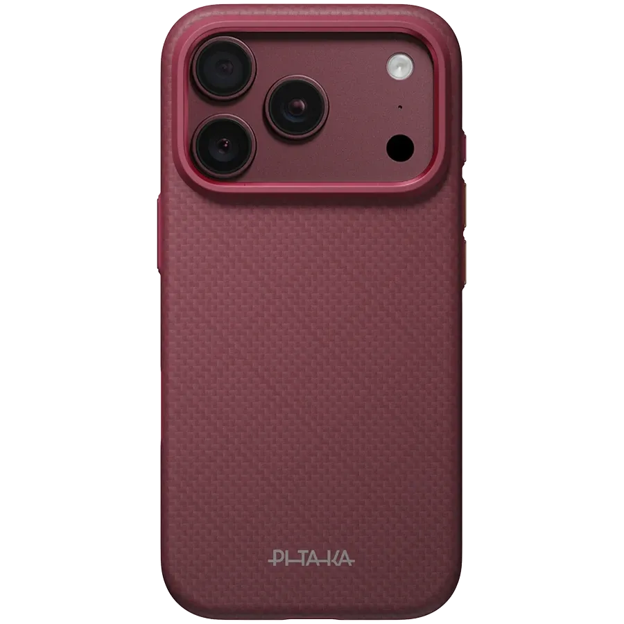 Husă PITAKA Argyle cu MagSafe pentru iPhone 18 Pro, Burgundy – photo 1