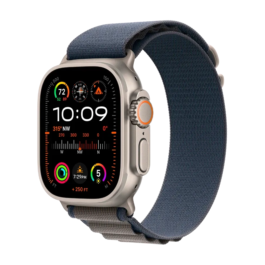 photo 1 - Apple Watch Ultra 2 GPS + Cellular, 49mm Titanium Case with Blue Alpine Loop - Large, Model A2986