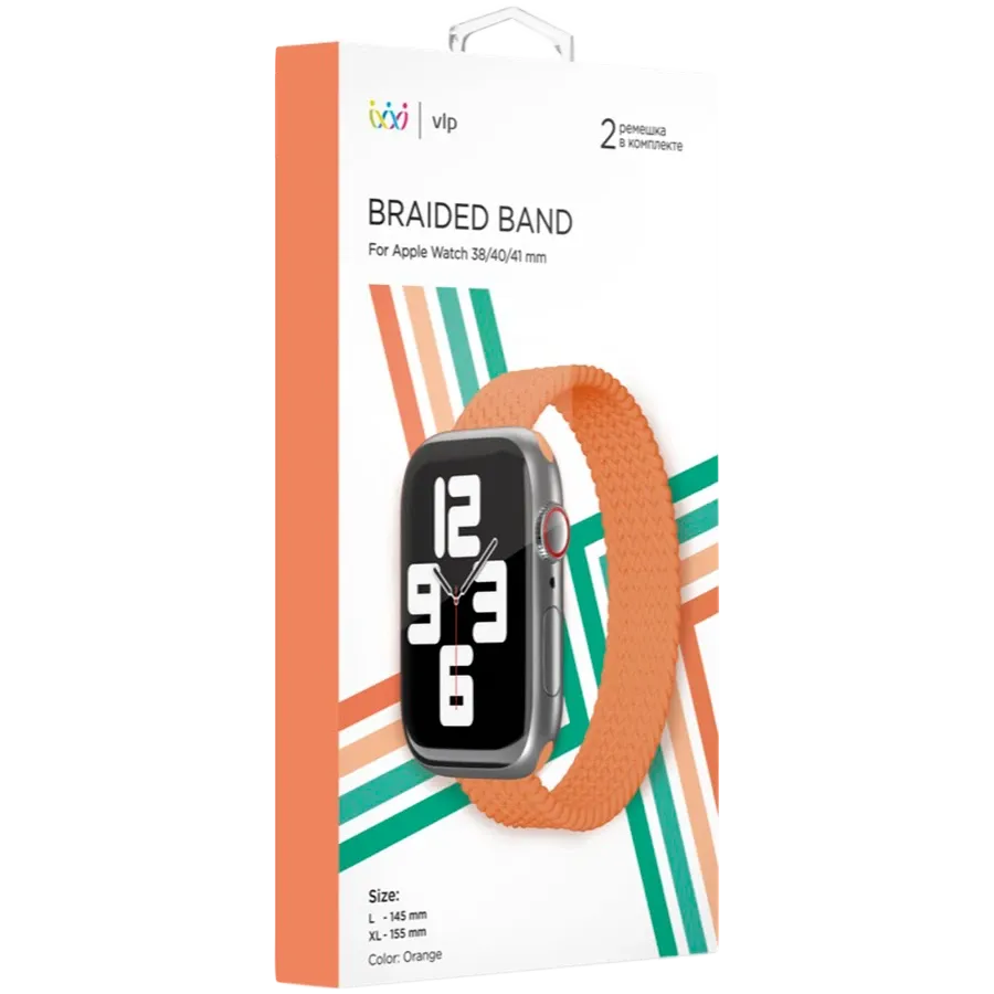 photo 2 - Ремешок VLP Woven из нейлона для Apple Watch 38/40/41 мм, Оранжевый