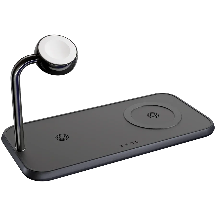 photo 1 - Бездротовий зарядний пристрій ZENS Dual + Watch Aluminium Magnetic Wireless Charger - Black
