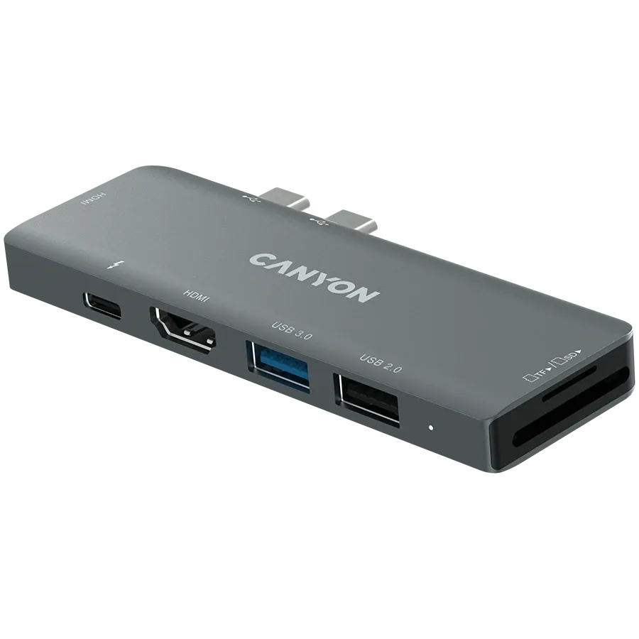 photo 2 - Хаб CANYON для MacBook 7в1: USB-C Power Delivery 100 Вт (CNS-TDS05B)