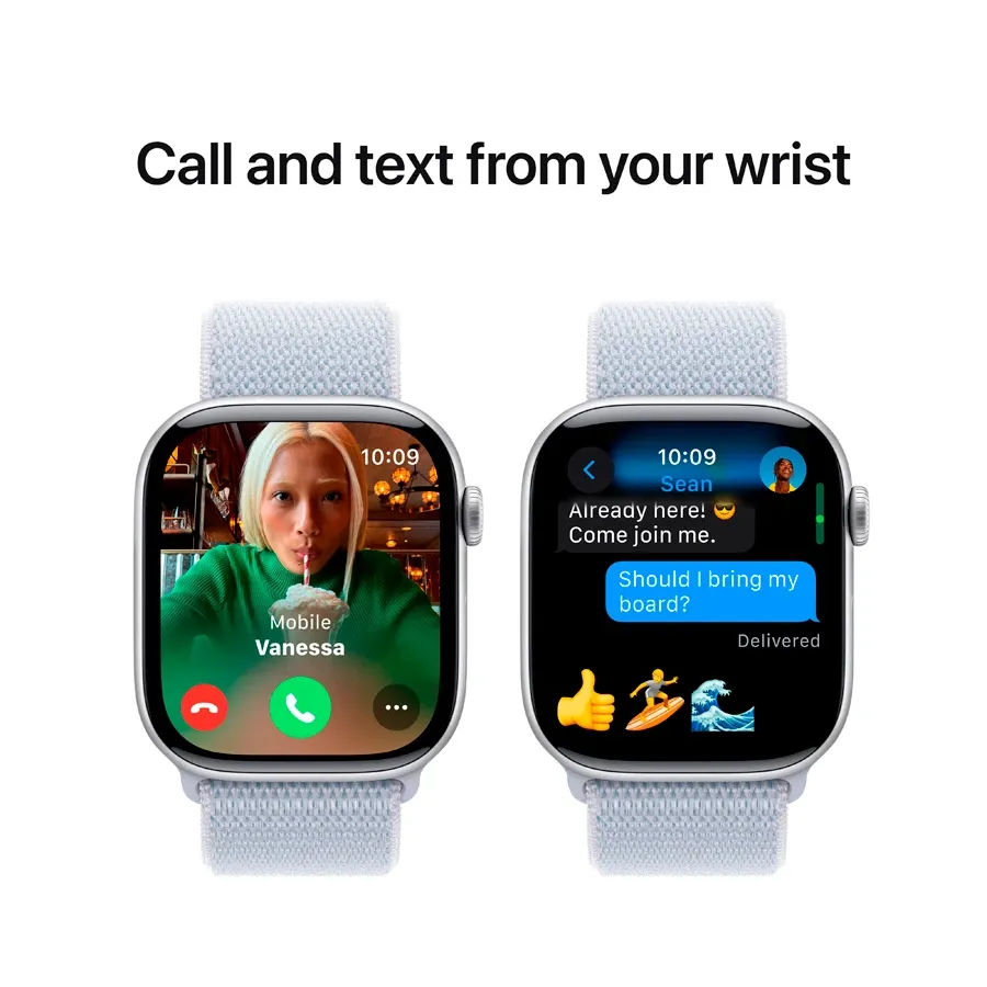 photo 7 - Apple Watch Series 10 GPS,  Голубое облако спортивный ремешок, 46мм, Серебристый