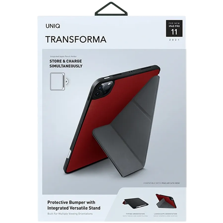 photo 1 - UNIQ Folio Case Transforma Red for iPad Pro 11-inch (3rd generation)