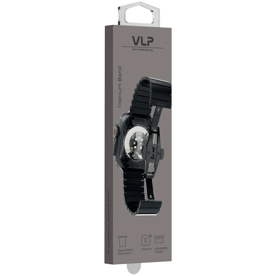photo 2 - VLP Titanium Band Бау үшін Apple Watch 42/44/45/49 mm, Қара