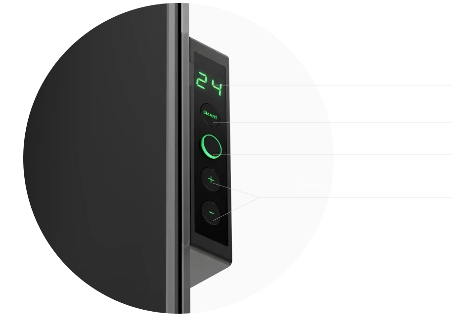 Οθόνη LED. Έλεγχος μέσω κουμπιών ή της εφαρμογής AENO App