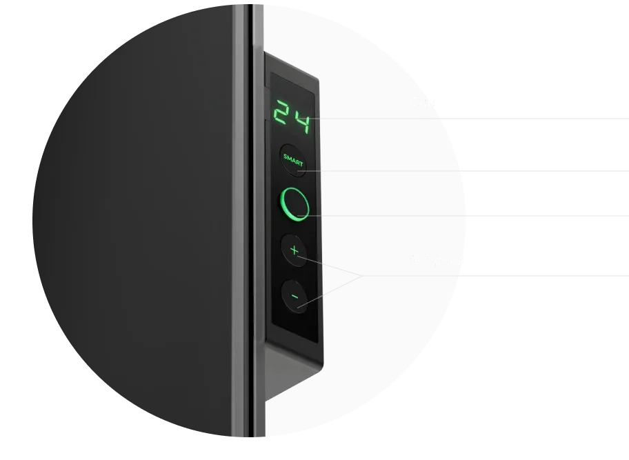 LED screen​. Control via buttons or AENO App