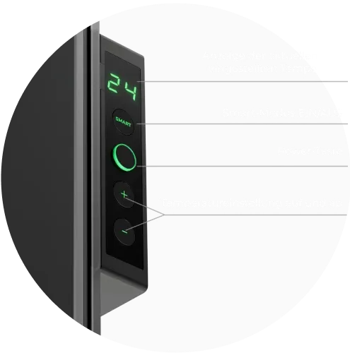 LED-Bildschirm. Steuerung über Tasten oder AENO App