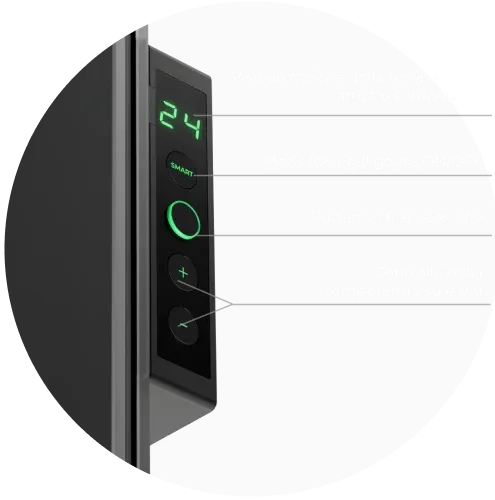 Schermo LED. Controllo tramite pulsanti o applicazione AENOP