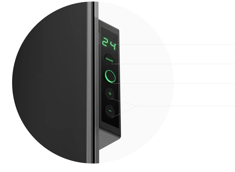 LED skerm. Beheer via knoppies op AENO Applikasie op jou foon