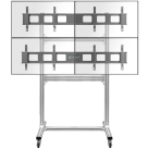 ONKRON Freestanding Rolling Mobile Video Wall Stand for 4 Screens 40''-55'', Silver