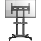 ONKRON MOBILE TV STAND FOR 40-65” TVS WITH WHEELS SHELVES HEIGHT ADJUSTABLE ROLLING TV CART, BLACK