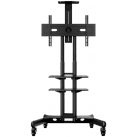 ONKRON Mobile TV Stand for 40-70” TVs with Wheels Shelves Height Adjustable Rolling TV Cart, Black