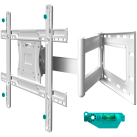 ONKRON Full Motion TV Wall Mount for 40 to 75-inch Flat Panel TVs Digital Panels 68,2 kg, White