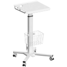 Height-adjustable laptop medical trolley on wheels KRON LMG30, white