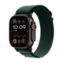 Apple Watch Ultra 2, 49mm, Black Titanium, Dark Green Alpine Loop, M