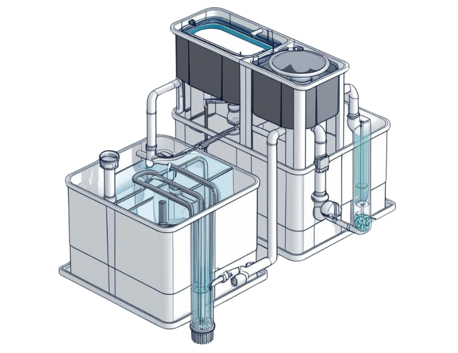 bio septic tank of prefabricated house in Cyprus