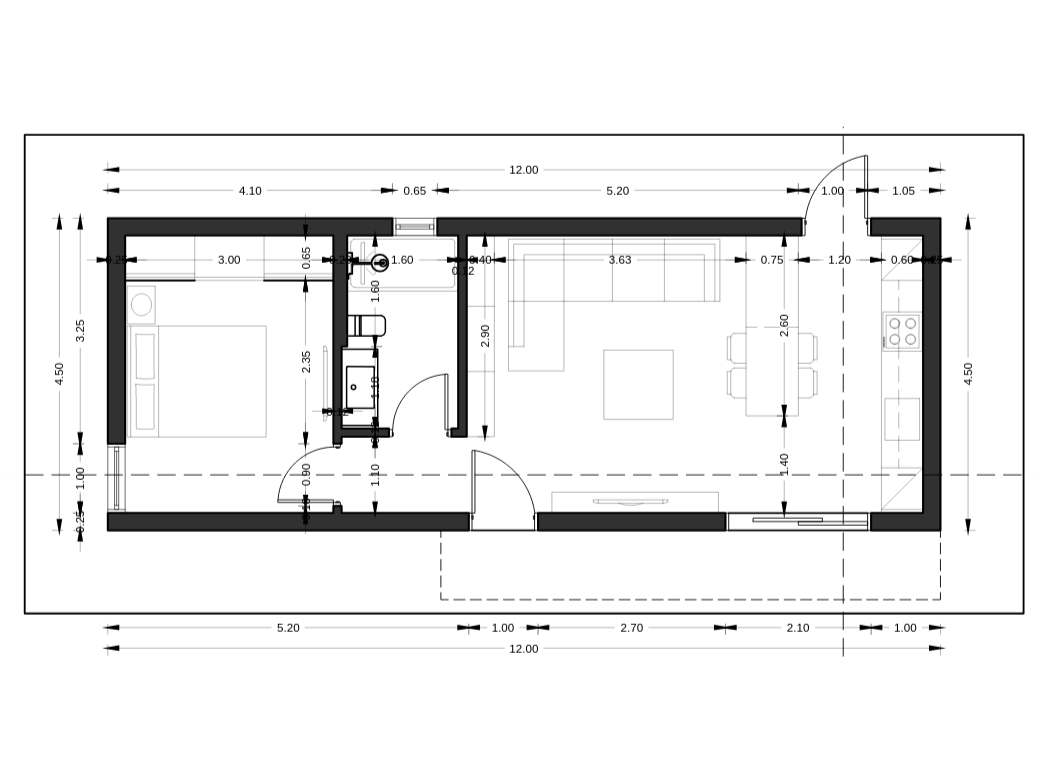 Mododomus MD54 Architectural Floor Plans One Bedroom modular house