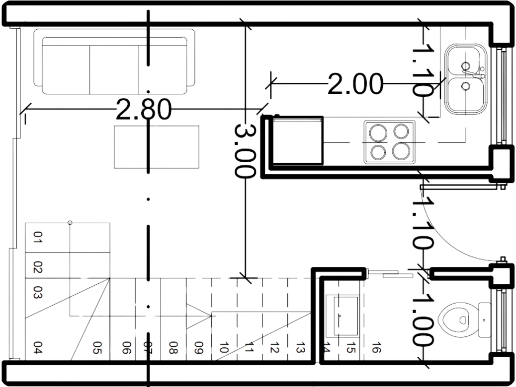 MD50 modular house ground floor layout