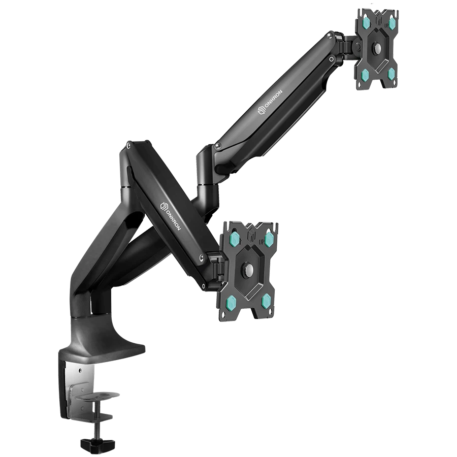 ONKRON Dual Monitor Desk Mount Stand for 13 to 32-Inch LCD LED Monitors up to 9 kg, Black