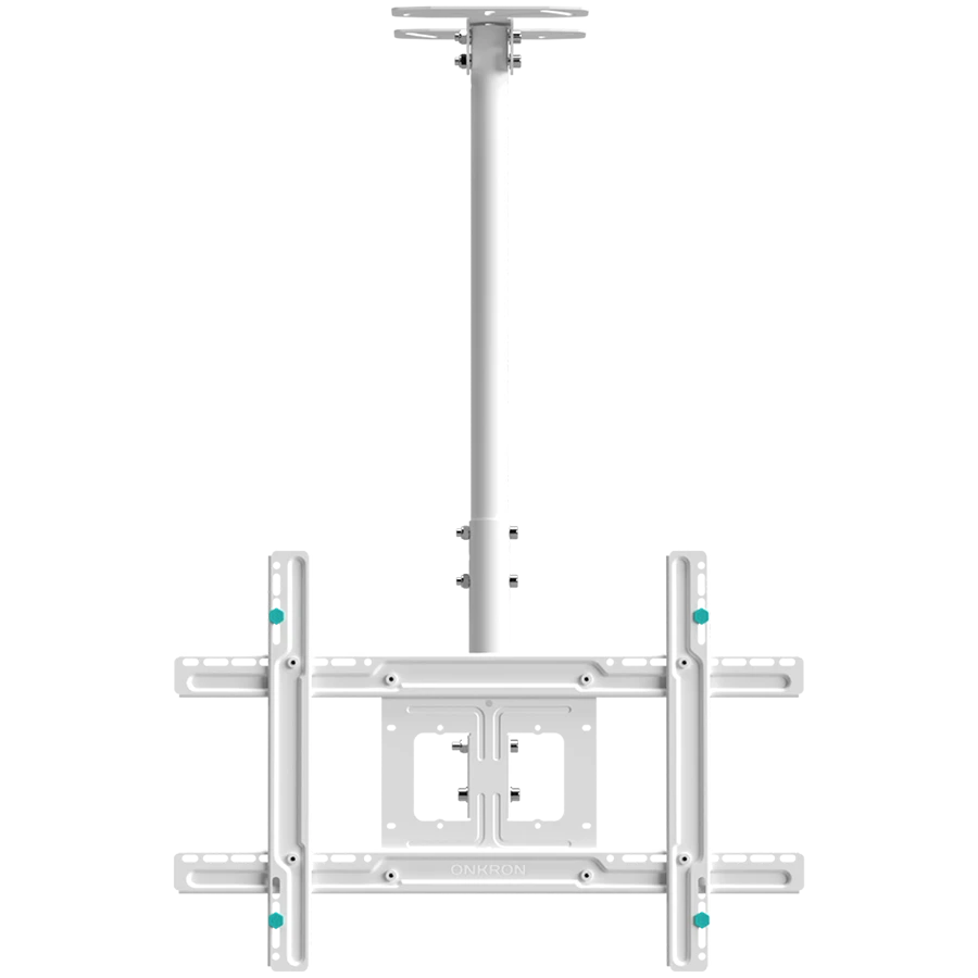 ONKRON Ceiling TV Mount Bracket Height Adjustable for 32 to 80 Inch LED LCD TVs, White