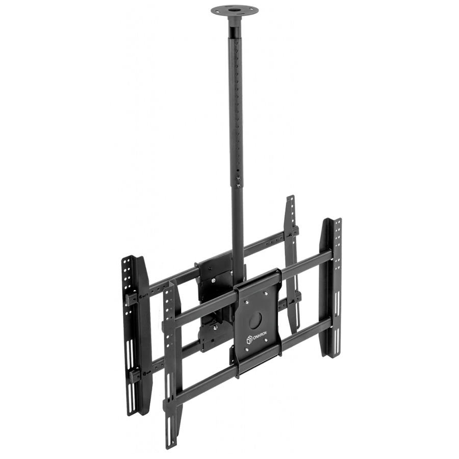 ONKRON Ceiling TV Mount Bracket Height Adjustable for two 40 to 80 Inch LED LCD TVs, Black