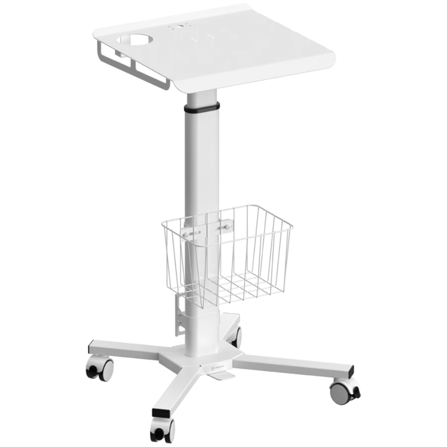 Height-adjustable laptop medical trolley on wheels KRON LMG30, white