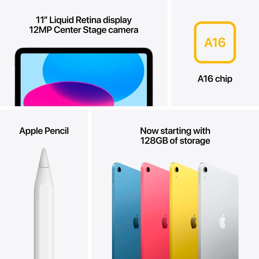 iPad A16, 128 GB Wi-Fi 2025, Pink