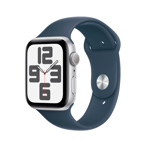 Apple Watch SE GPS Gen.2 (2023),  Спортивный ремешок Storm Blue, M/L, 44мм, Серебристый