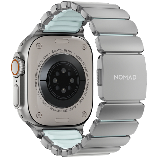 NOMAD Band Extension for Apple Watch 44/45/46/49 mm, Natural/IcyBlueGlow