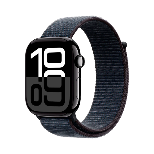 Apple Watch Series 10 GPS, 42mm, Jet Black, Ink Sport Loop