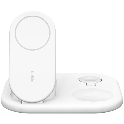 Бездротовий зарядний пристрій Belkin 3в1 Magnetic Foldable iPhone/Watch/AirPods Qi2 15W, White (WIZ029VFWH)