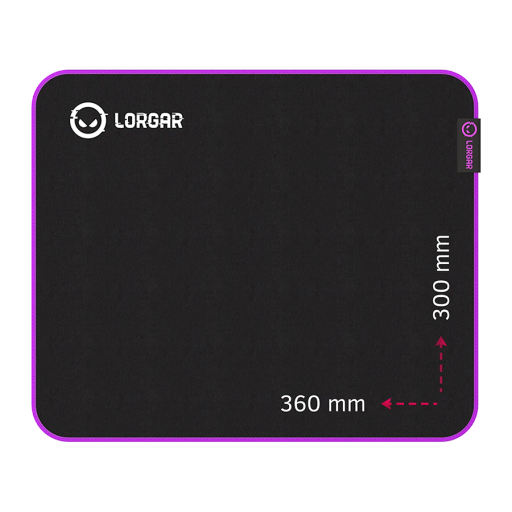 LORGAR Multispandex mousepad з purple rubber, Чорний