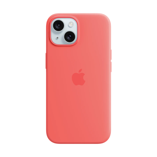 Husă APPLE din silicon cu MagSafe pentru iPhone 15, Guava