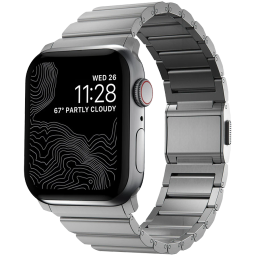 NOMAD Steel Band за Apple Watch 44/42mm Ремінець Steel Band Сріблястий за Apple Watch 42 mmApple Watch 44 mmApple Watch 45 mm 42/44/45 mm
