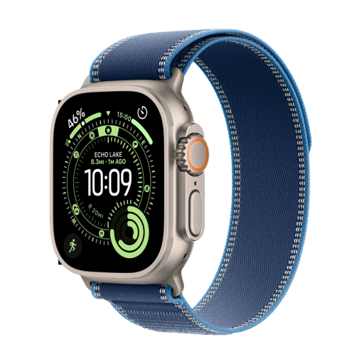 Apple Watch Ultra 3, Blue/Bright Blue Trail Loop, S/M, 49мм, Natural
