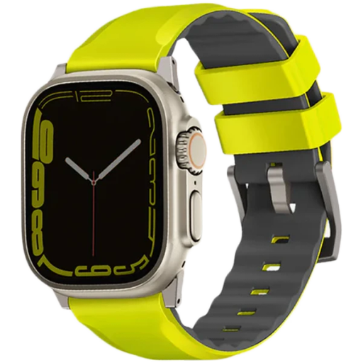 Band Extension UNIQ Linus Airosoft silicone strap for Apple Watch 49/45/44/42 Linus Lime Green for Apple Watch 42/44/45/49 mm