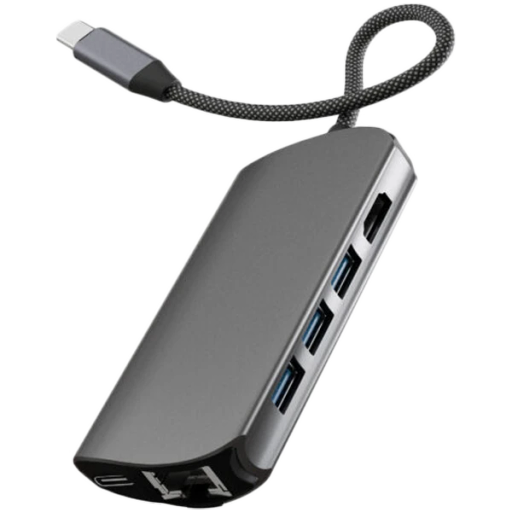 VLP  Многопортовый адаптер Infinity USB-C Hub 8 в 1 Графит