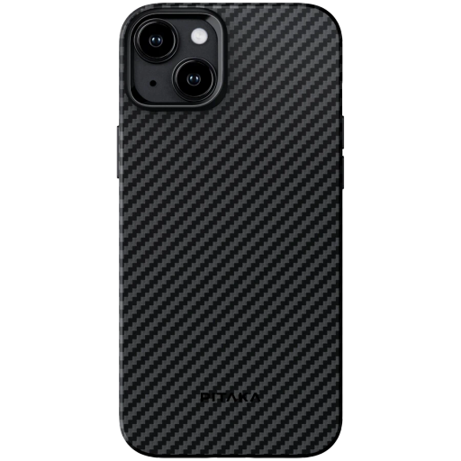 PITAKA Чехол MagEZ Case 4 с MagSafe Черный/Серый твилл для iPhone 15