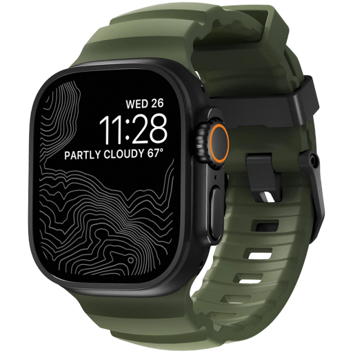 Ремінець NOMAD Rocky Point Band Black Titanium Hardware Forest за Apple Watch 46/49 mm