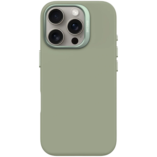 Чехол DECODED из силикона с MagSafe для iPhone 16 Pro, Jade Green