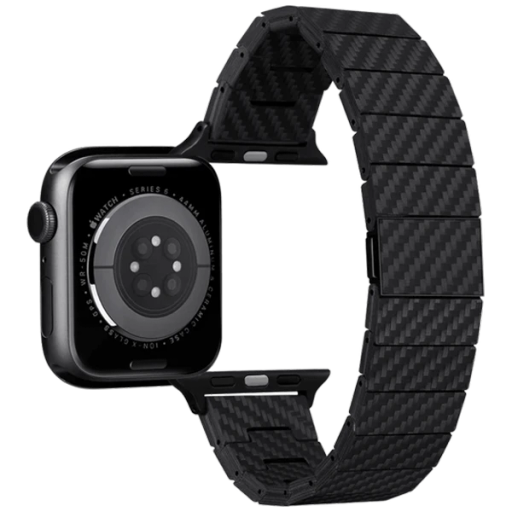 Ремешок PITAKA Carbon Fiber Modern для Apple Watch 49/45/44mm, Black/Grey