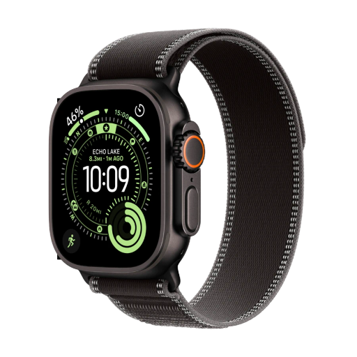 Apple Watch Ultra 3, Black/Charcoal Trail Loop, M/L, 49мм, Қара