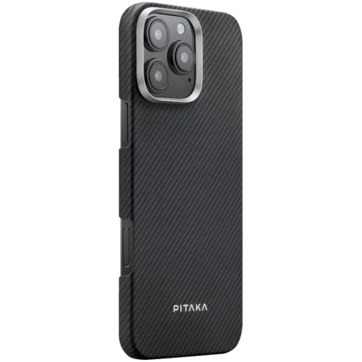 Husă PITAKA Ultra-Slim cu suport magnetic și MagSafe pentru iPhone 16 Pro, Black/Gray