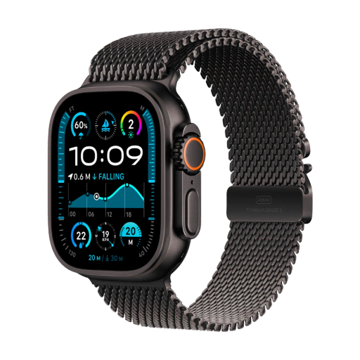 Apple Watch Ultra 2 2024  Black Titanium Milanese Loop, Розмір M, 49mm, Black Titanium