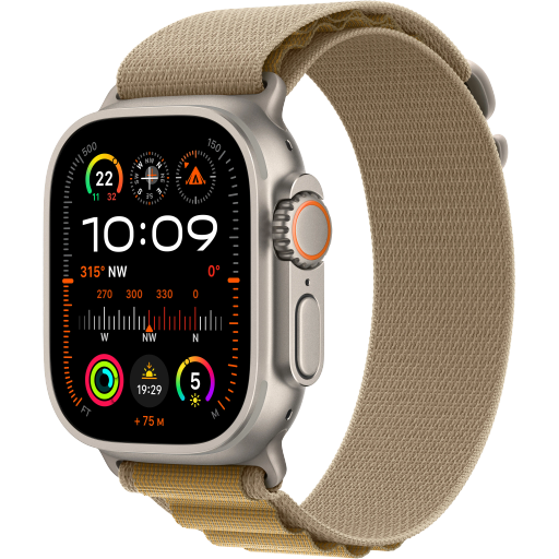 Apple Watch Ultra 2 2024  Tan Alpine Loop, Розмір L, 49mm, Natural Titanium