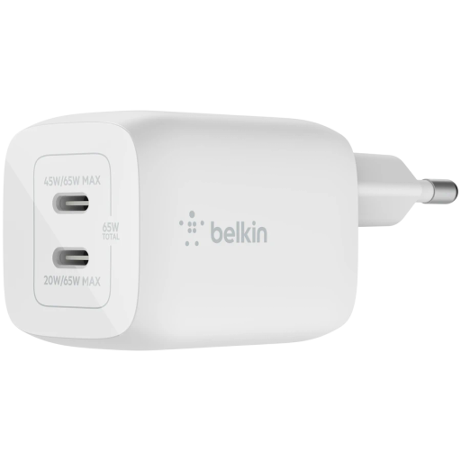 Power Adapter BELKIN 2*USB-C, 65 W
