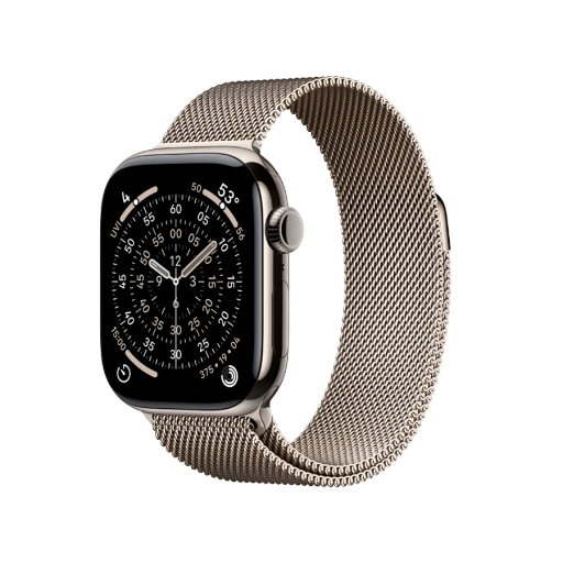 Apple Watch Series 11 GPS + Cellular,  Natural Milanese Loop, 42мм, Natural Titanium