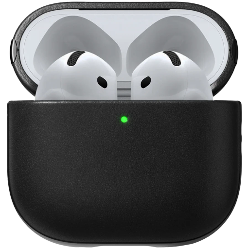 NOMAD Case Modern Leather Case თან MagSafe Black for AirPods (Gen4)